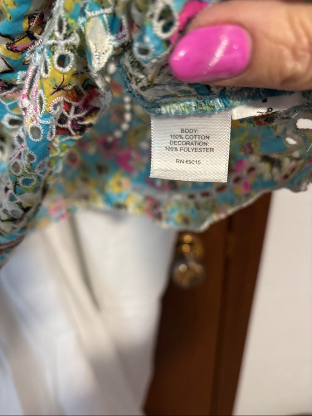Relativity Turquoise Floral Tassel Tie Tunic - Picture 2 of 5